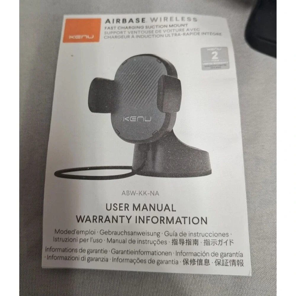 Kenu Airbase Qi Wireless Fast Charging Suction Mount ABW-KK-NA Cell Phone Holder